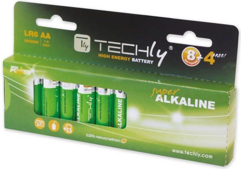 Techly Baterie alkaliczne 1.5V AA LR6 12 sztuk - 306981