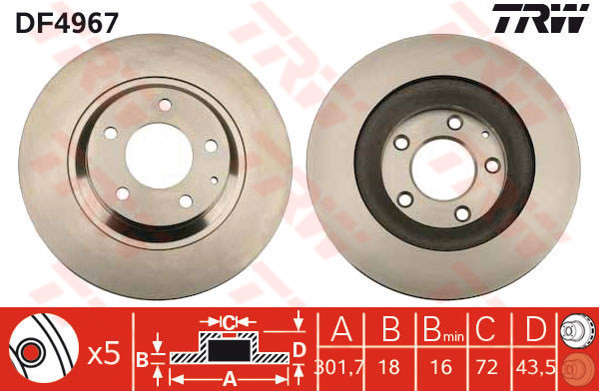 TRW Tarcza hamulcowa DF4967