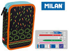 MILAN Piórnik 2-poziomowy z wyposażeniem SUPER HEROES czarny