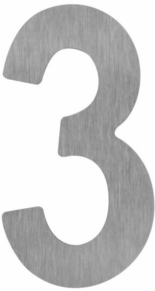 Cyfra 3 z tworzywa 180 mm srebrna