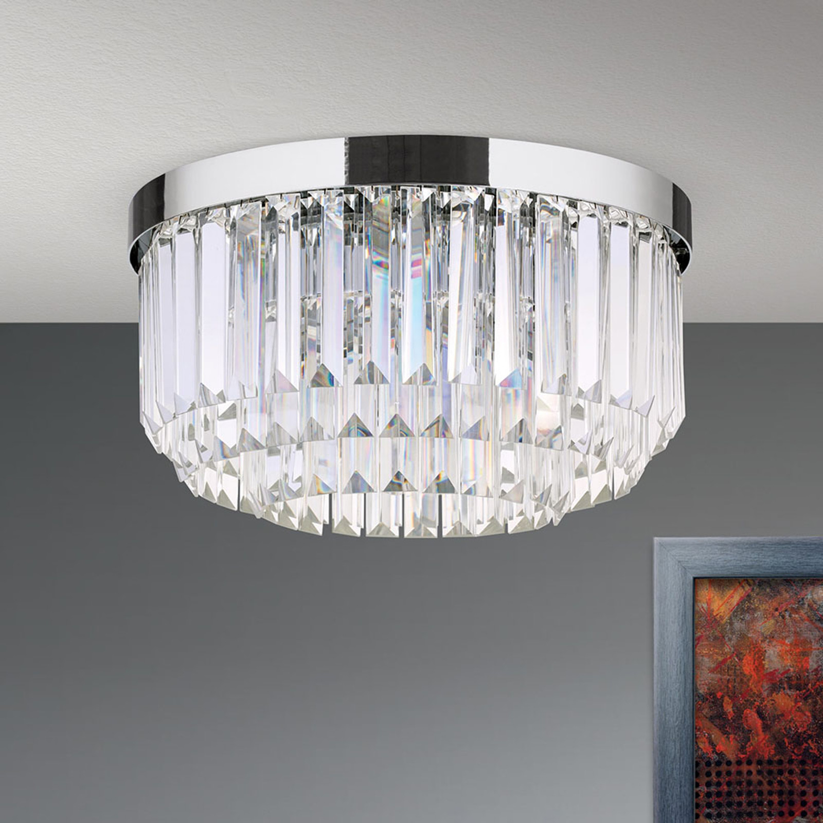 Orion Lampa sufitowa LED Prism, chromowa, 35 cm