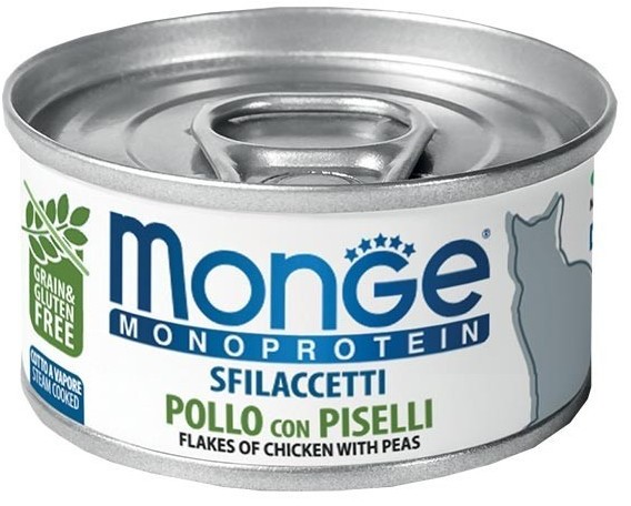 Monge CAT MONOPROTEIN - PŁATKI Z KURCZAKA Z GROSZKIEM 80G