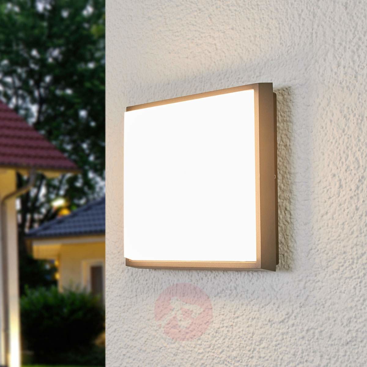 Lampenwelt.com Kwadratowa lampa sufitowa zewnętrzna LED Amra