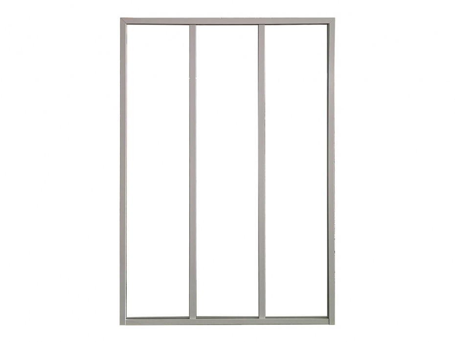 Vente-Unique Przeszklona ścianka BAYVIEW z aluminium lakierowanego na biało - 90x130 cm