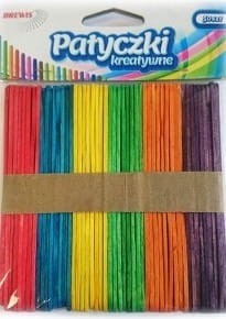GIMAR Patyczki kreatywne drewniane 114mm mix kolorów(50 szt.)