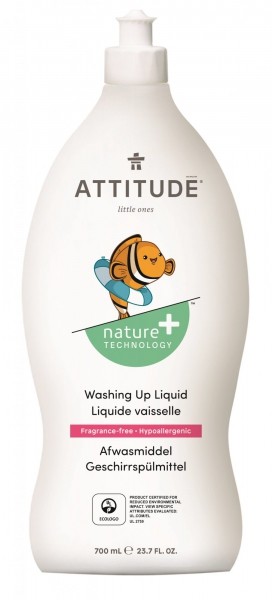 Attitude Attitude, Płyn do Mycia Butelek i Akcesoriów Dziecięcych, Bezzapachowy (fragrance Free), 700 ml