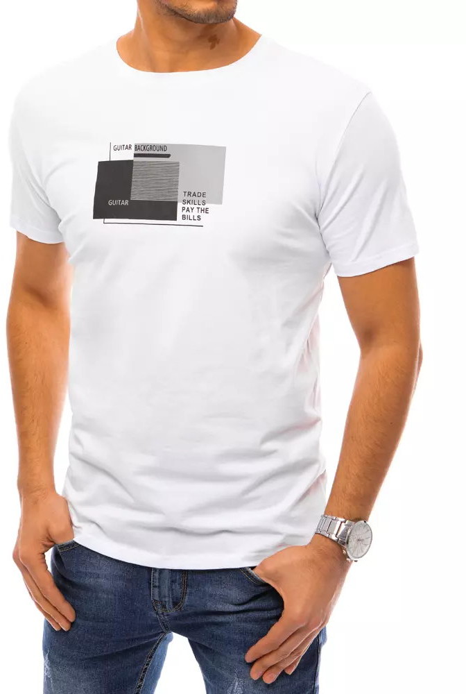 Dstreet T-shirt męski z nadrukiem biały RX4716