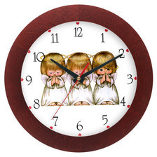 Atrix Zegar drewniany solid aniołki ATW300A1