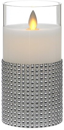 Didi&Coco 7,5x15 cm ŚWIECA WOSKOWA LED z Ruchomym Płomieniem w Szklanym Cylindrze, 