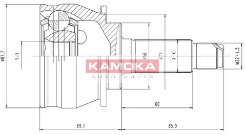 KAMOKA Zestaw przegubu, półoś napędowa 6384