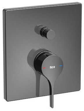 Roca Insignia Black Bateria wannowo-prysznicowa podtynkowa czarny połysk A5A0B3ACN0