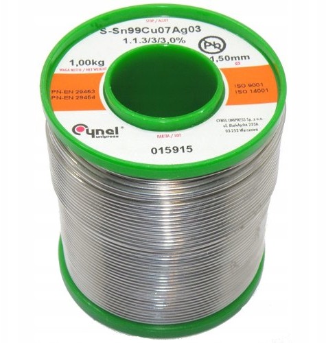 Cynel 1.5mm 1kg 1000g Sn99Cu07Ag03 cyna