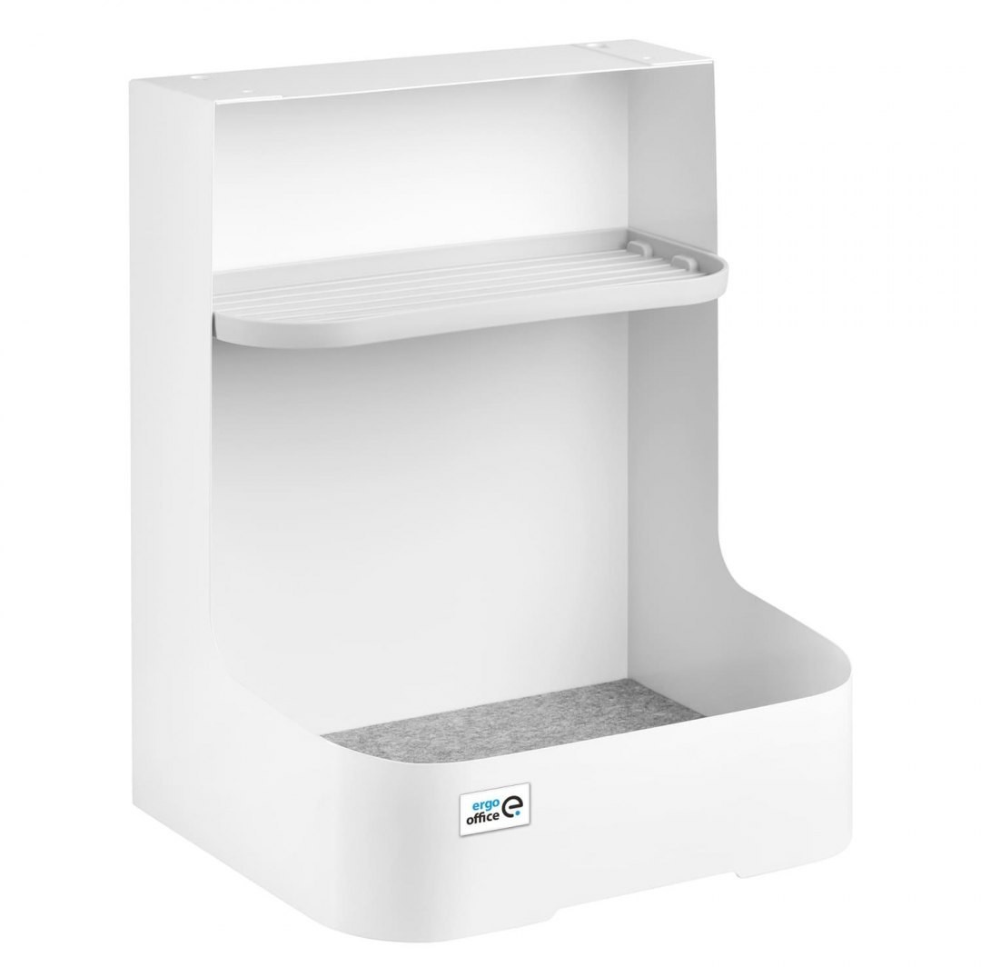 Ergo Office Pojemnik podbiurkowy / organizer z półką na akcesoria Ergo Office, biały, max. 5kg, ER-442 ER-442
