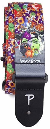 Perri's Leathers Perri's Leathers | Zły ptaki pasek do gitary (oficjalna licencja) 5 cm taśma poliestrowa, regulowana długość 89 cm - 147 cm długość, LPCP-8186 LPCP-8186