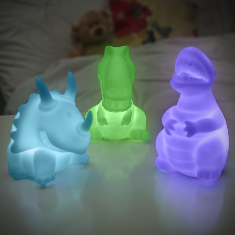 Majdan Dinozaury zmieniające kolor lampki Zestaw 3 sztuki Majdan Zabawek
