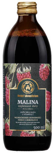 Herbal Pharmaceuticals Sok z Malin 100% 500ml Herbal Monasterium