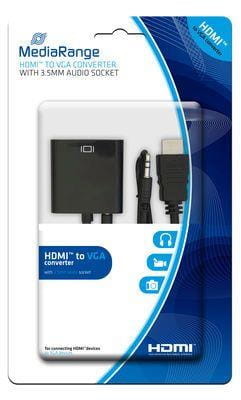MediaRange Konwerter HDMI-VGA MediaRange MRCS167 with 3.5mm audio socket czarny MRCS167