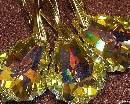 Swarovski piękne kolczyki 22mm ZŁOTE SREBRO