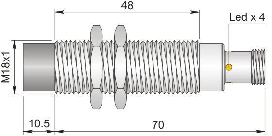 ORNO indukcyjny 18 mm SI18-DCE16 PNP NC H I18000470
