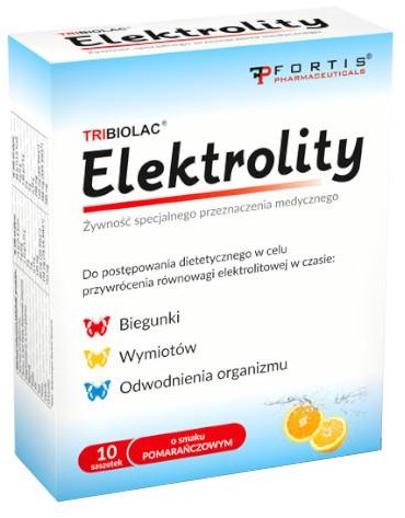 Fortis Pharmaceuticals Tribiolac elektrolity o smaku pomarańczowym 10 saszetek