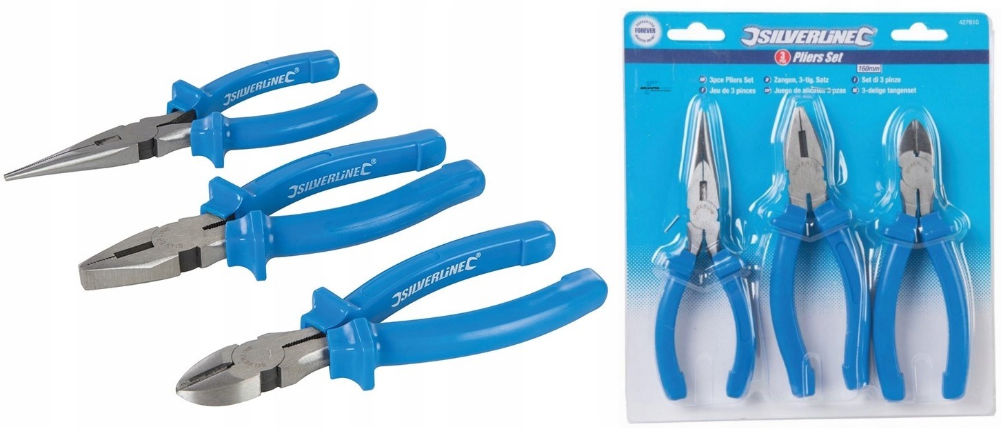 Szczypce Kombinerki Obcinak Zestaw 3 Sztuk 160 mm
