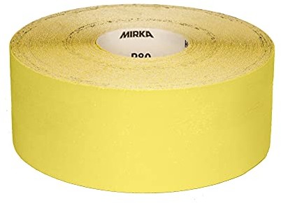 Mirka Mirka Yellow papier ścierny rolka ścierna / 150 mm x 50 m / P180 / szlifowania twardego drewna, miękkiego drewna, koloru, szpachelki, tworzywa sztucznego / 1 rolka 1651500118Y