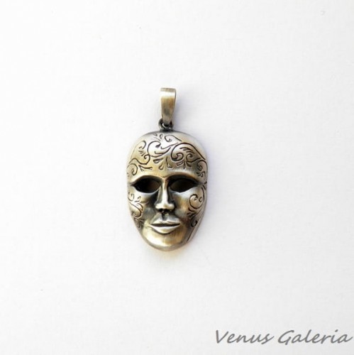 Wisiorek srebrny - Maska Wenecka I oksydowana 734
