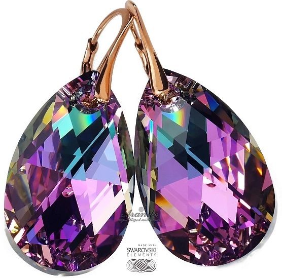 Arande KOMPLET Swarovski Vitrail RÓŻOWE ZŁOTO SREBRO 700341