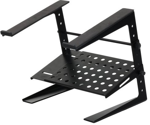 Pronomic pronomic LS-200 Deluxe Laptop stojaku DJ notebook laptop stand (regulacja wysokości, dodatkowe miejsce do przechowywania różnych rzeczy DJ i muzyka, materiał: stal Powierzchnia, idealny na) Czarny 00032123
