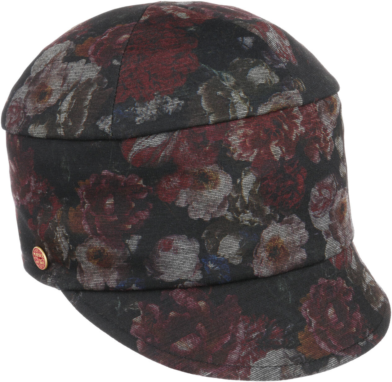 Czapka Damska z Daszkiem Fijara by Mayser, czarno-bordowy, M (57-58 cm)