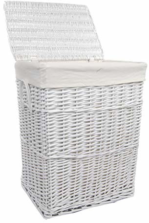 DVier Kosz na pranie wiklina Biały 40 X 30 h.54 08 WRT-B