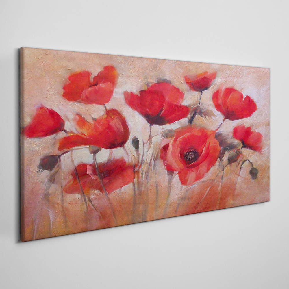 PL Coloray Obraz Canvas Malarstwo kwiaty maki 100x50cm