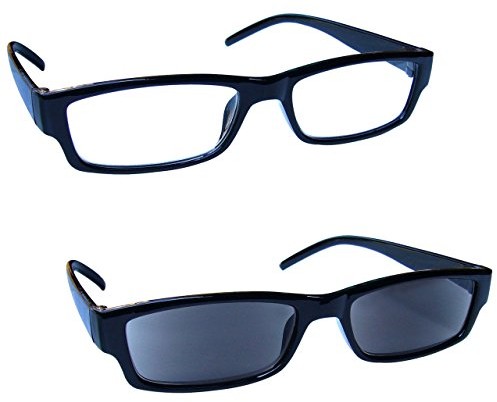 UV Reader Te okulary do czytania firm czarno-brązowa łatwo Reader o wartości UV400 słońce Reader podwójne opakowanie Mężczyźni Kobiety rs32, , , czarny, RS32-1-100