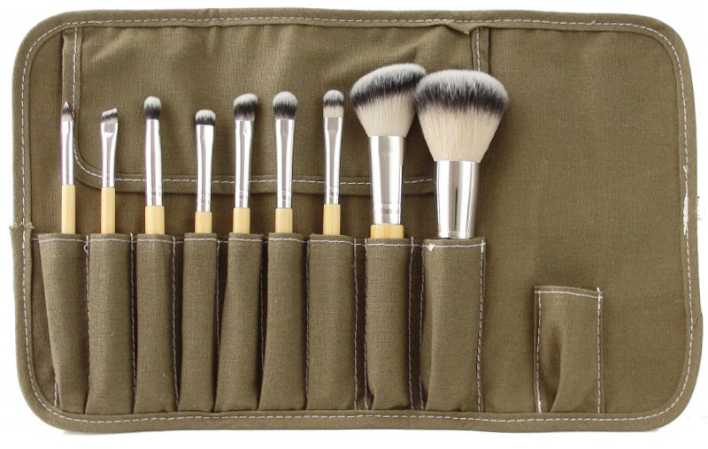 LancrOne SUNSHADE MINERALS - Zestaw 9 pędzli do makijażu + etui - SM91 LANM9DESM