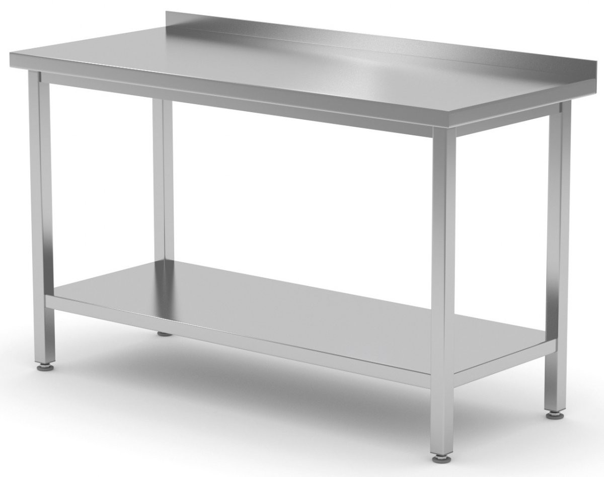 Hendi Stół przyścienny z półką Budget Line 800x600x(H)850 mm 817261