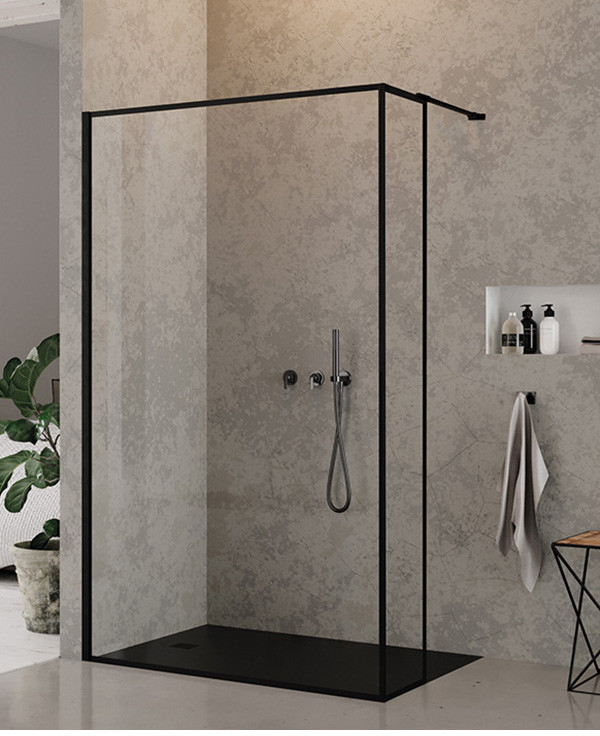 Zdjęcia - Ścianka prysznicowa New Trendy New Modus Black  do kabiny Walk-in 120x200 c 