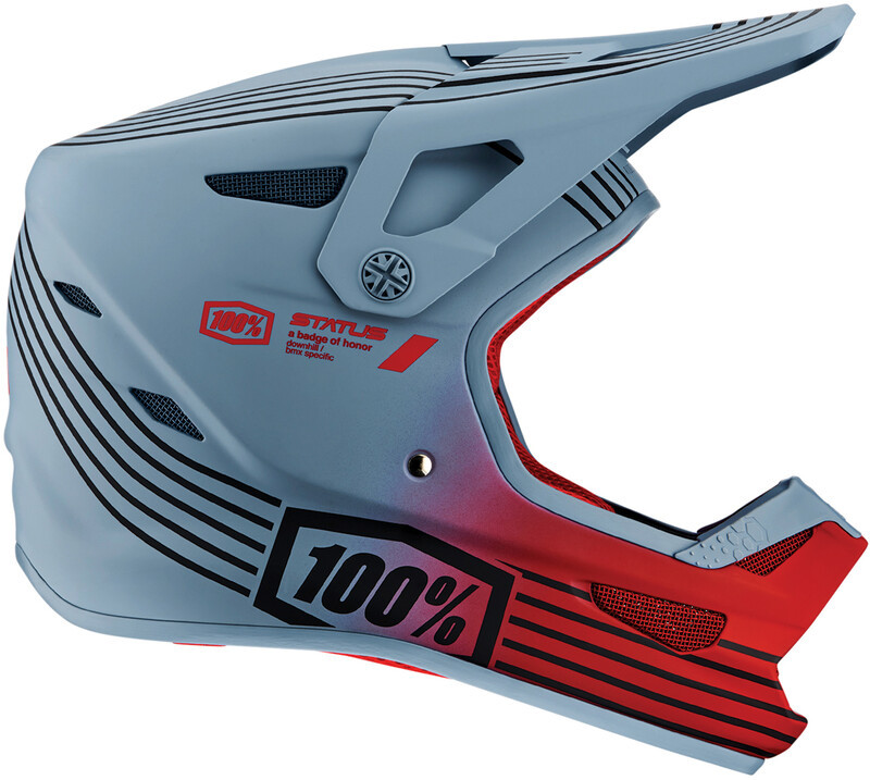100% 100% Status Helmet, szary/czerwony L | 59-60cm 2022 Kaski Fullface i Downhill HU-HLT-2011-2433-L