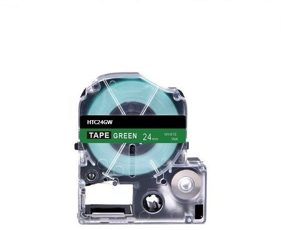 Epson HTC24GW, 24mm x 8m, czarny druk / zielony podkład, taśma zamiennik
