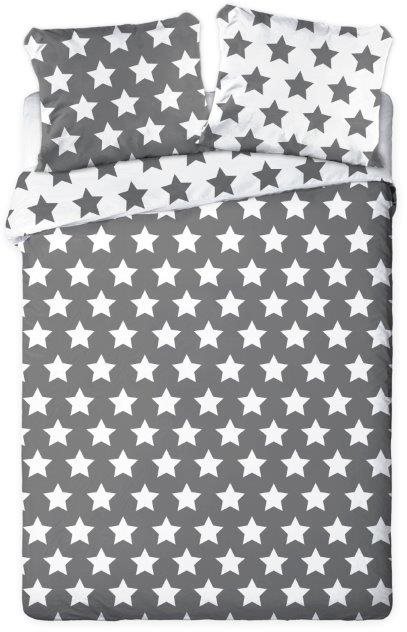 Faro Pościel Stars 220x200 + 2x70x80 Szaro-biała