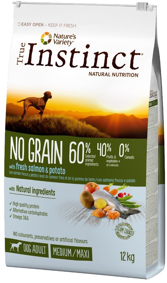 True Instinct Dog No Grain Medium-Maxi Salmon 12 kg
