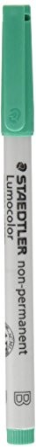 Staedtler 312 Lumocolor pisak uniwersalny B-ostre, około 1.0 lub 2.5 MM, NON-Permanent, 10 sztuk w kartonie etui, zielony 312-5