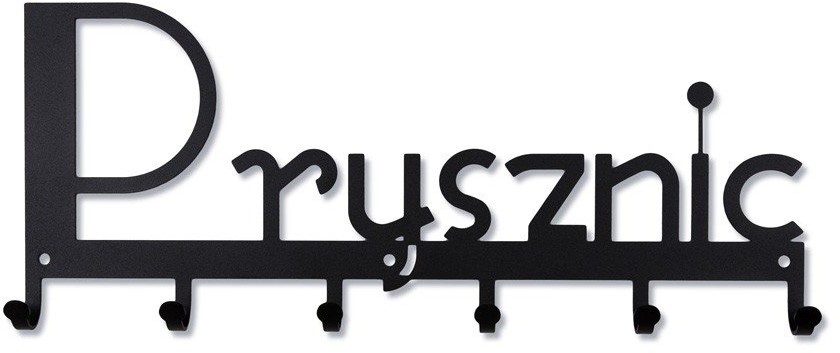 Wieszak Prysznic, czarny, 17x40,5x3 cm