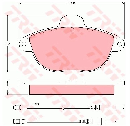 TRW Zestaw klocków hamulcowych, hamulce tarczowe GDB1301