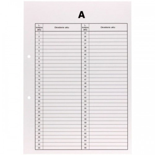 Druk karta do akt osobowych A A4 BIURFOL 1szt. /DRU-055A/ BF458-A