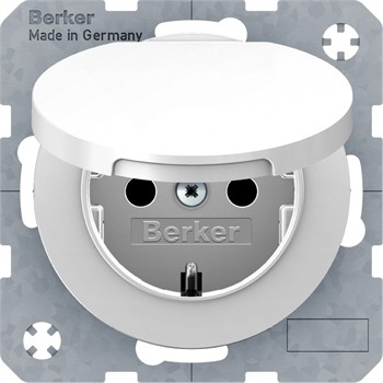 Berker R1/R3 biały gniazdo SCHUKO IP44 B_47512089