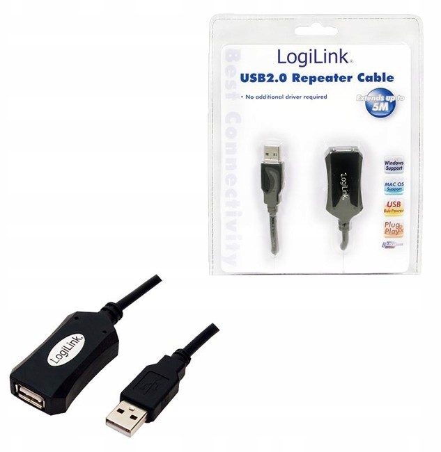 Logilink Usb 5.0m czarny