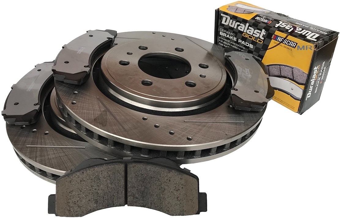 Przednie klocki + WIERCONE tarcze hamulcowe Ford F-150 2010 145698RL+D1414