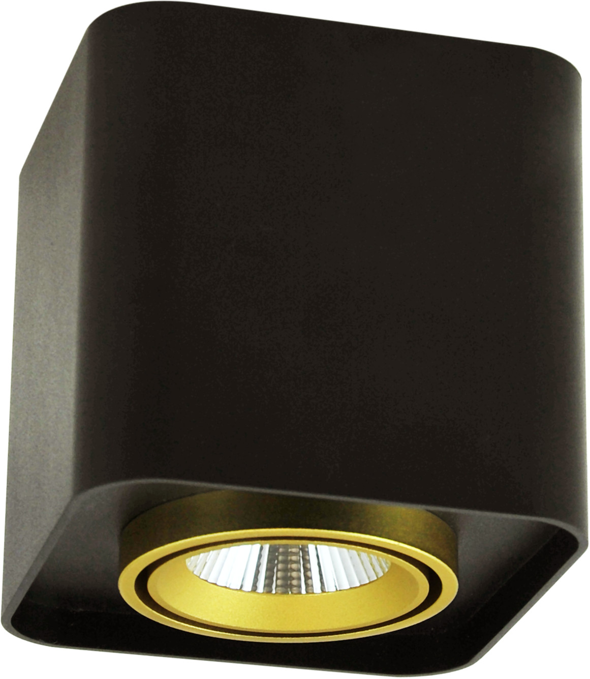 Polux Oprawa natynkowa LED XENO kwadrat 3000K 10W 800lm czarny-złoty 312006 SANICO 312006