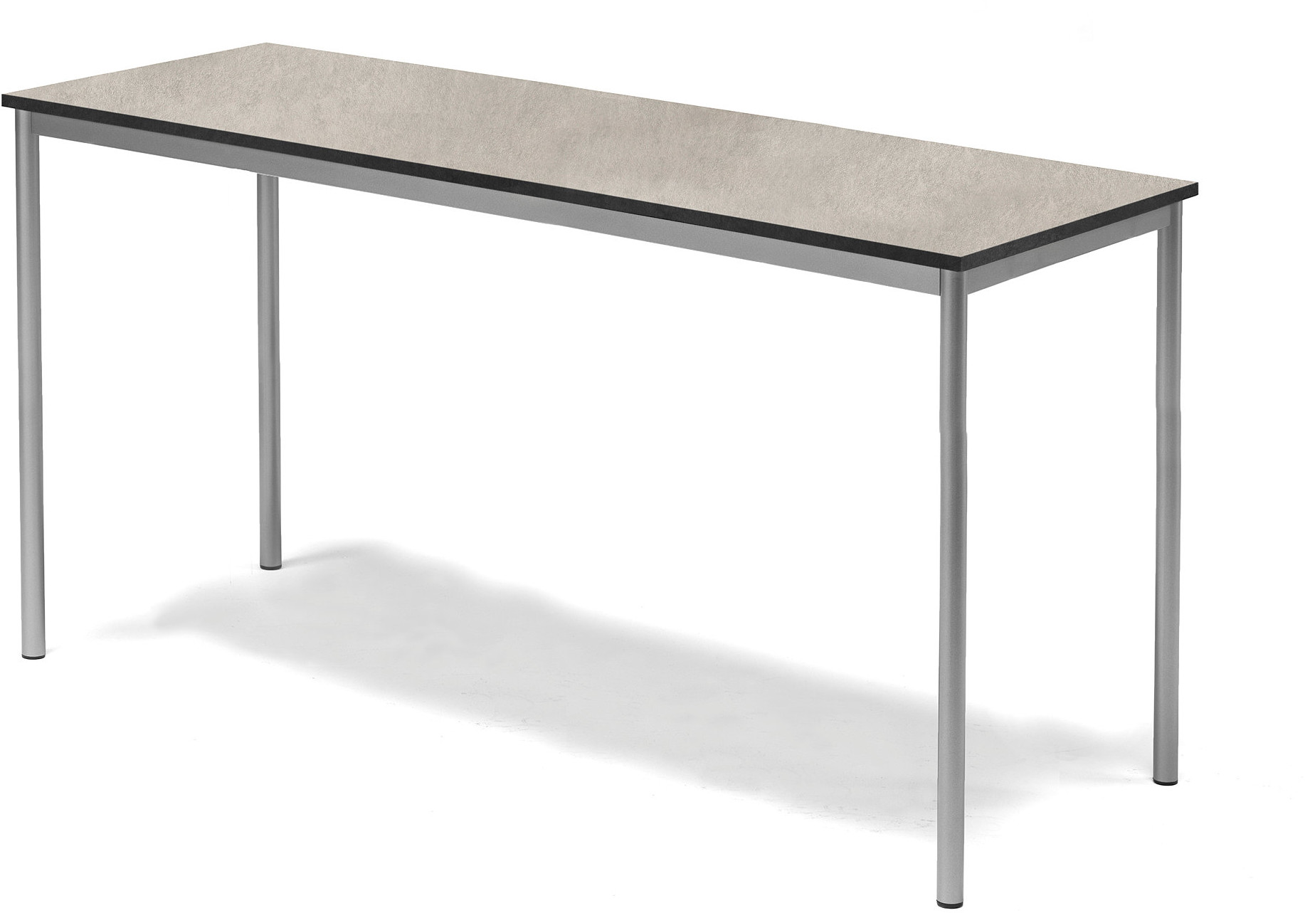 AJ Produkty Stół Sonitus, 1800x700x900 mm, rama srebrna, dźwiękochłonne linoleum, szary