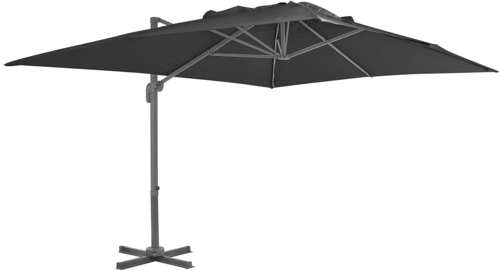 vidaXL Parasol wiszący z aluminiowym słupkiem, 400x300 cm, antracytowy